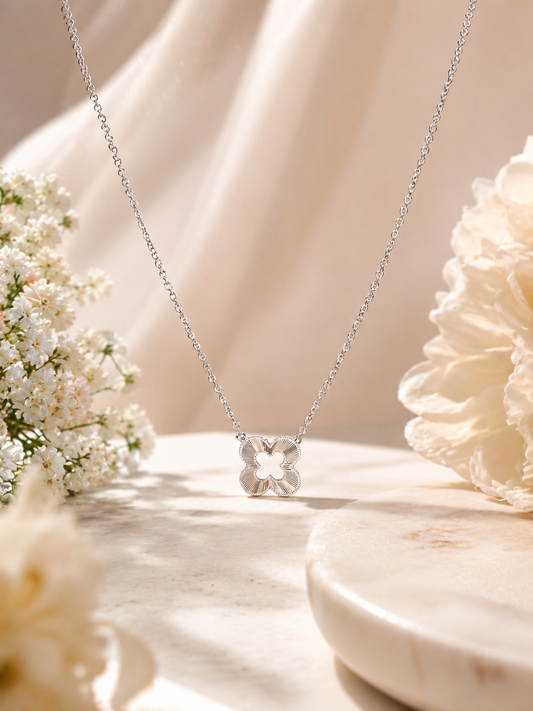 Luna Clover Sterling Silver Pendant Necklace