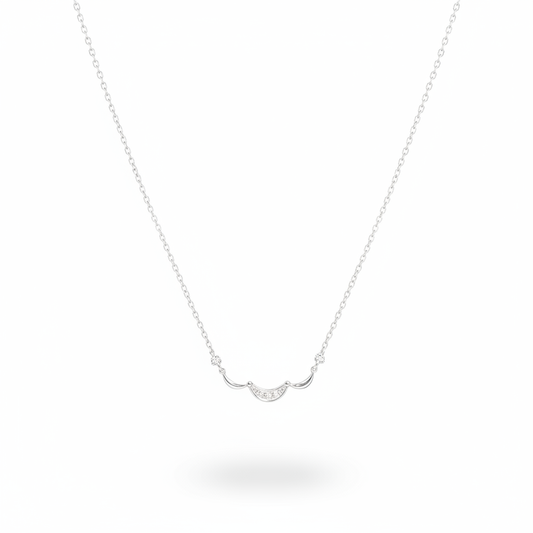 Chandrika 925 Sterling Silver Crescent Necklace