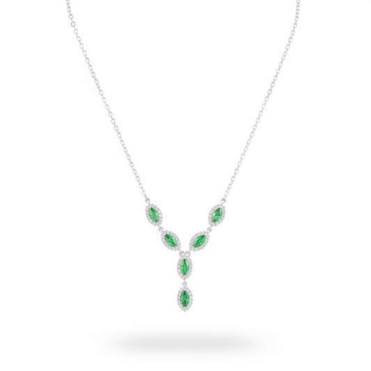Vanya 925 Sterling Silver Green Zircon Necklace