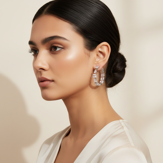Luxe Radiant Zircon Hoop Earrings