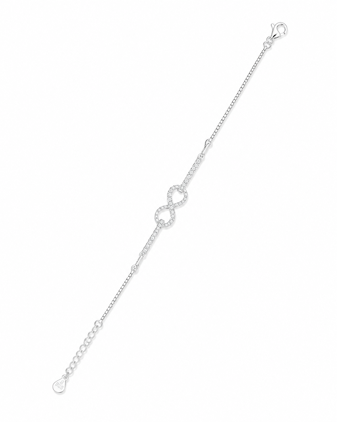GAURA Infinity Sparkle Silver Bracelet