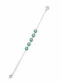 GAURA Emerald Bloom Silver Bracelet