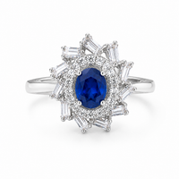 Royal Sapphire Halo Ring