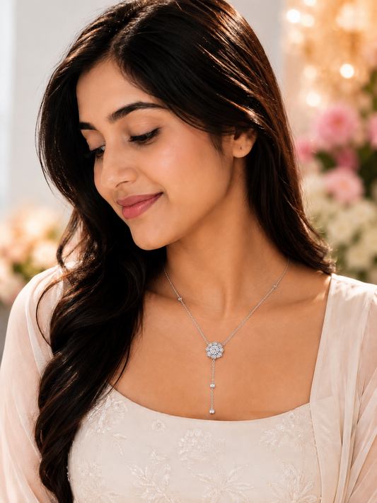 Celeste Bloom 925 Sterling Silver Drop Necklace