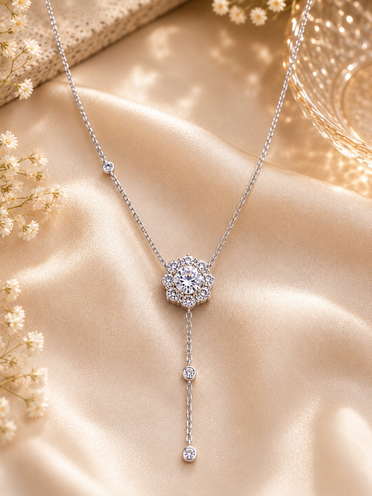 Celeste Bloom 925 Sterling Silver Drop Necklace