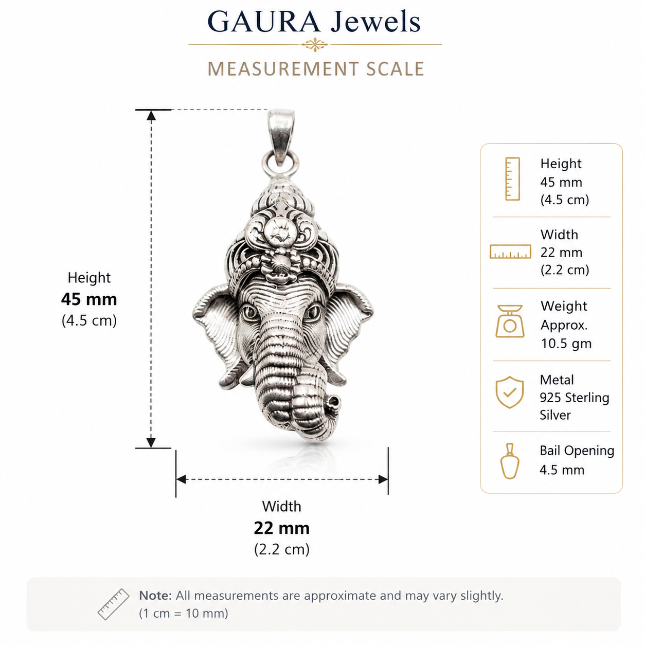 Divine Ganesha 925 Sterling Silver Pendant