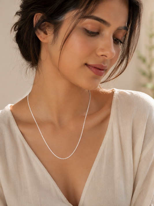 Celeste Beaded Silver Chain – 925 Sterling Silver