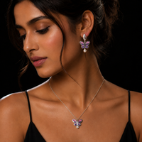 Butterfly Bloom Necklace & Earrings Set