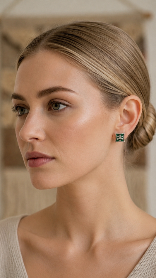 Veloura Emerald Star Studs