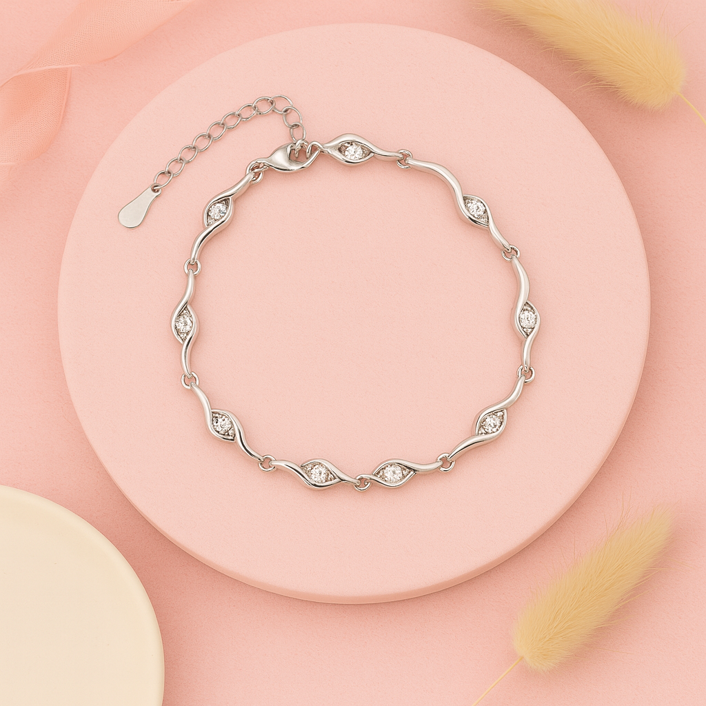 Silver Wave Elegance Bracelet