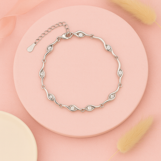 Silver Wave Elegance Bracelet