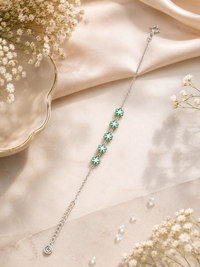GAURA Emerald Bloom Silver Bracelet