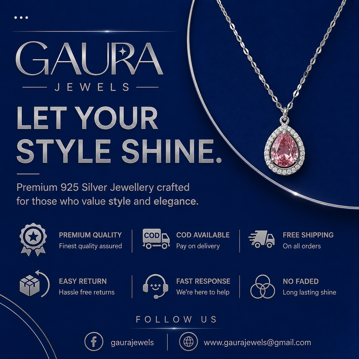 Gleaming Pink Gemstone Necklace For Women