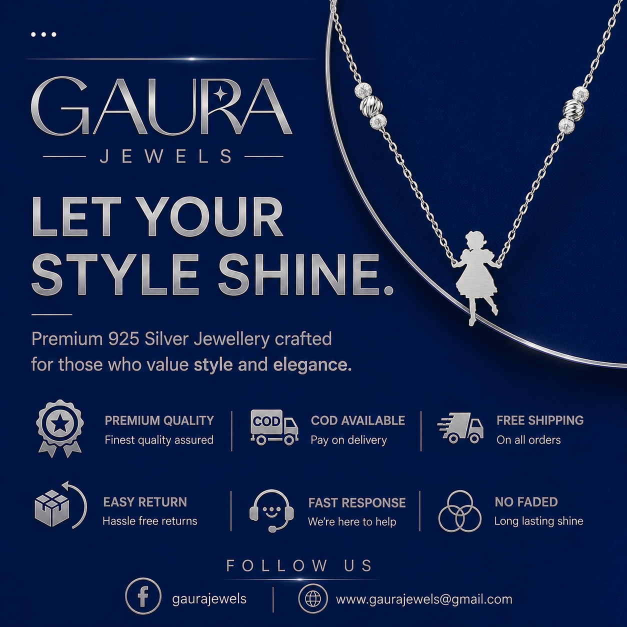 Little Girl Charm Silver Necklace
