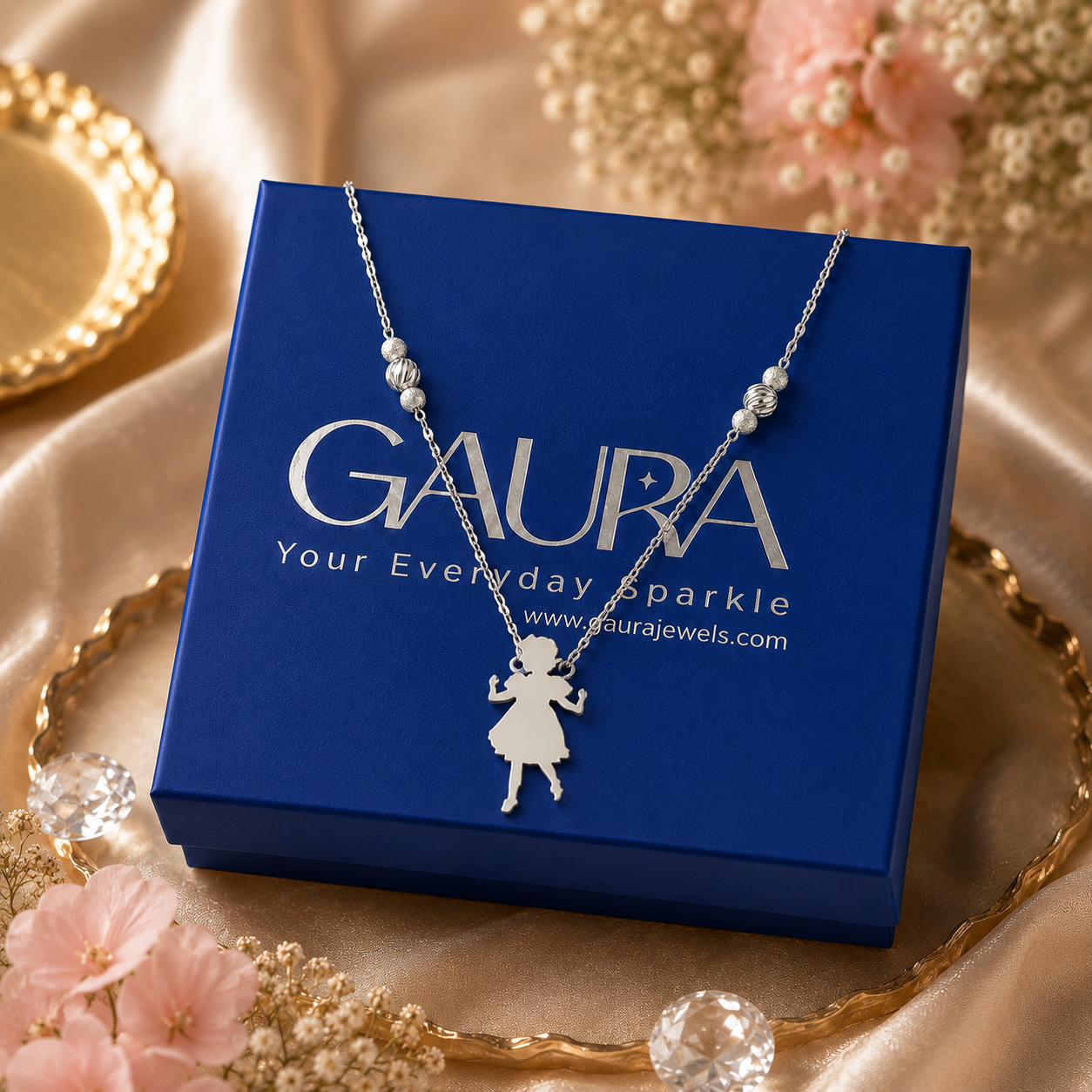 Little Girl Charm Silver Necklace