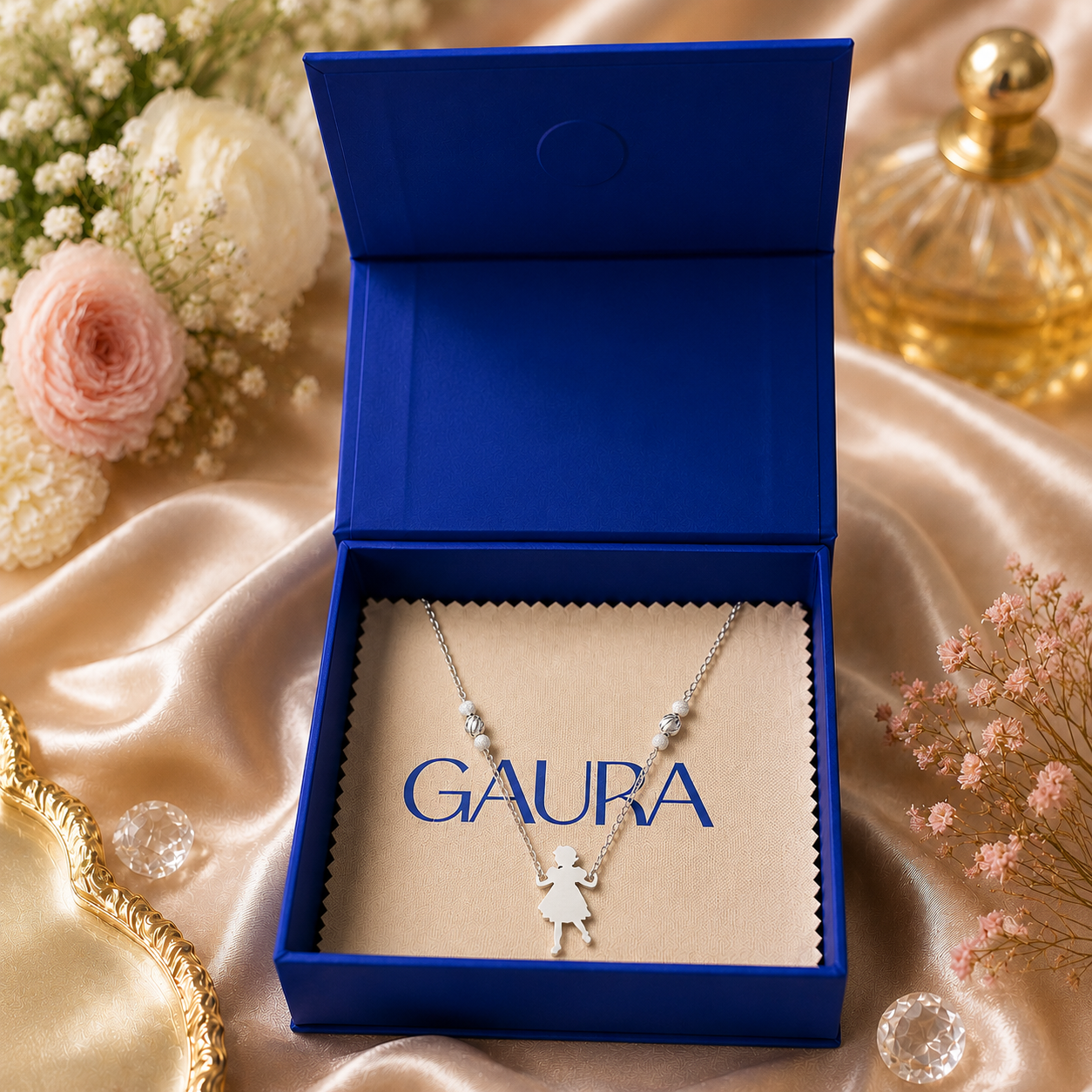 Little Girl Charm Silver Necklace