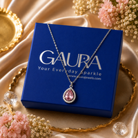 Gleaming Pink Gemstone Necklace For Women