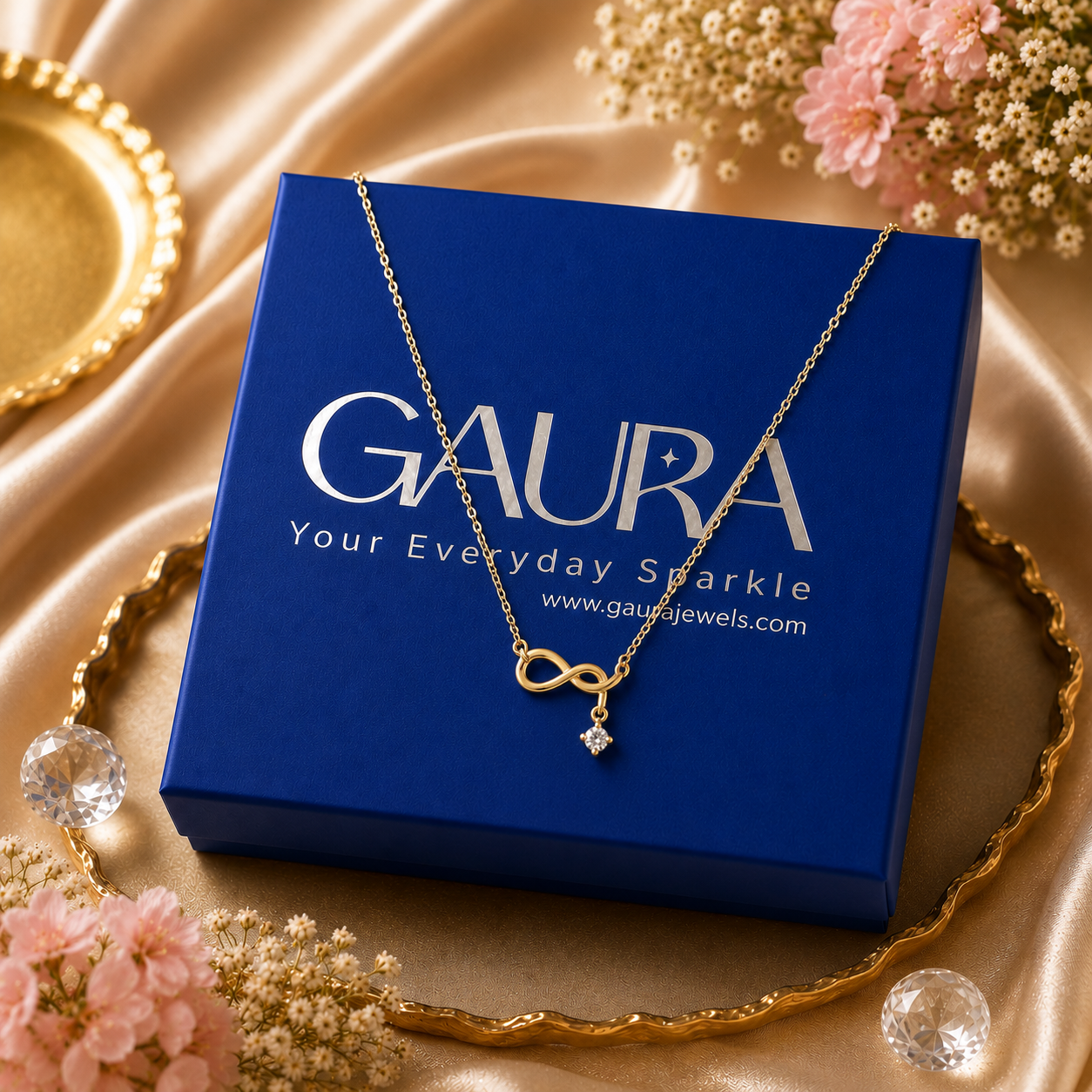 Anantya 925 Sterling Silver Gold-Plated Infinity Necklace
