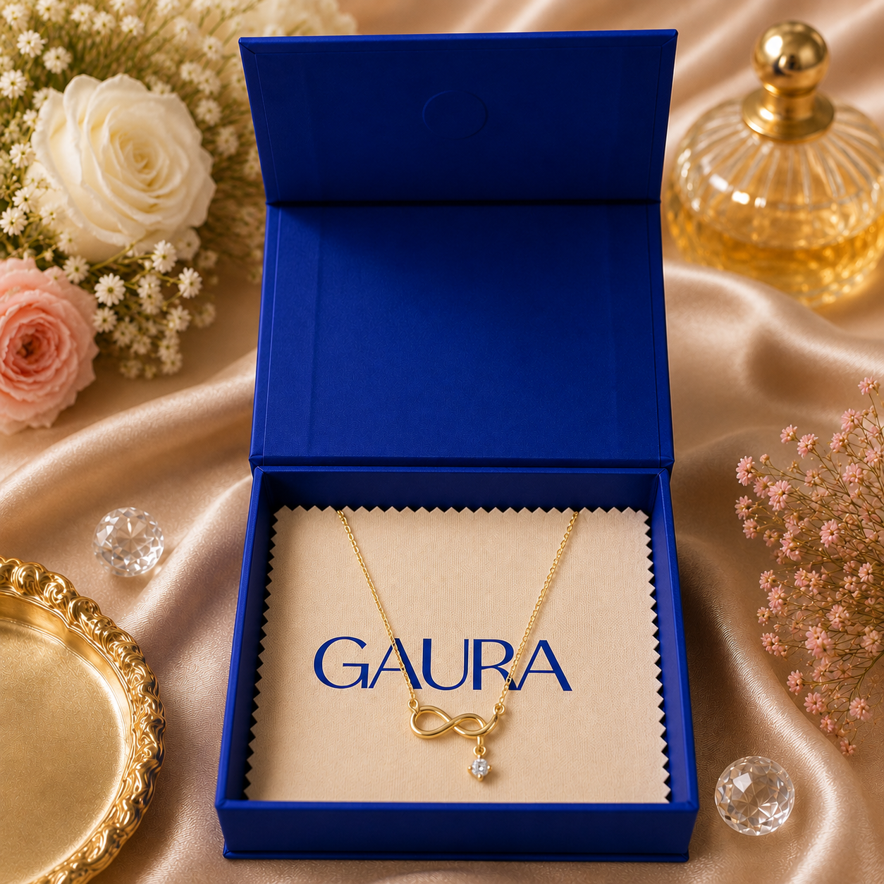 Anantya 925 Sterling Silver Gold-Plated Infinity Necklace