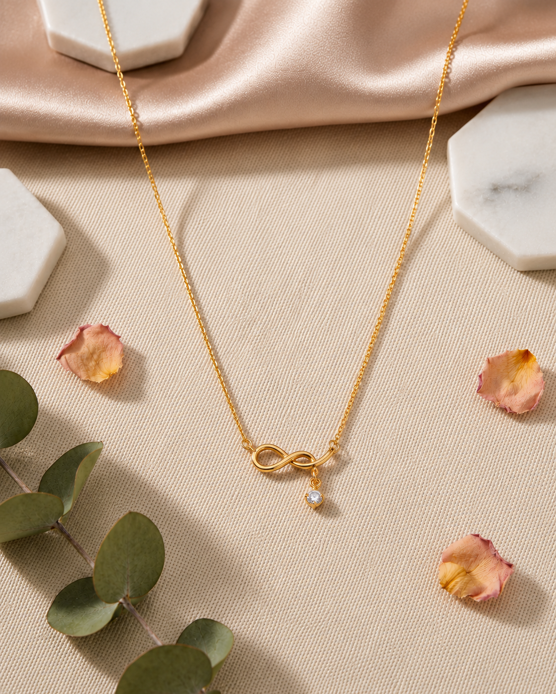 Anantya 925 Sterling Silver Gold-Plated Infinity Necklace