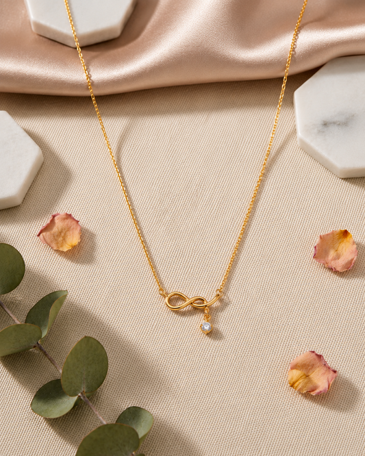 Anantya 925 Sterling Silver Gold-Plated Infinity Necklace