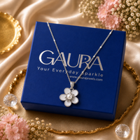 Trisha Pearl Flower Silver Pendant Necklace Chain For Women