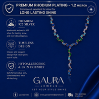 Elegant Multicolor Gemstone Y Necklace For Women