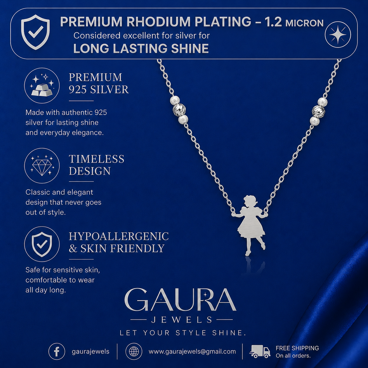 Little Girl Charm Silver Necklace