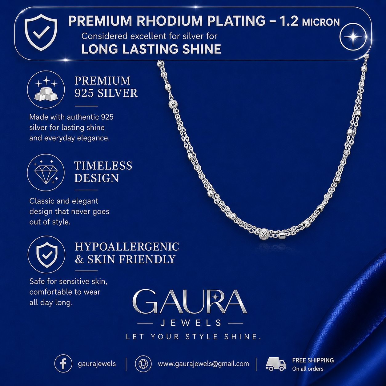 Eternal Bloom Layered Silver Necklace