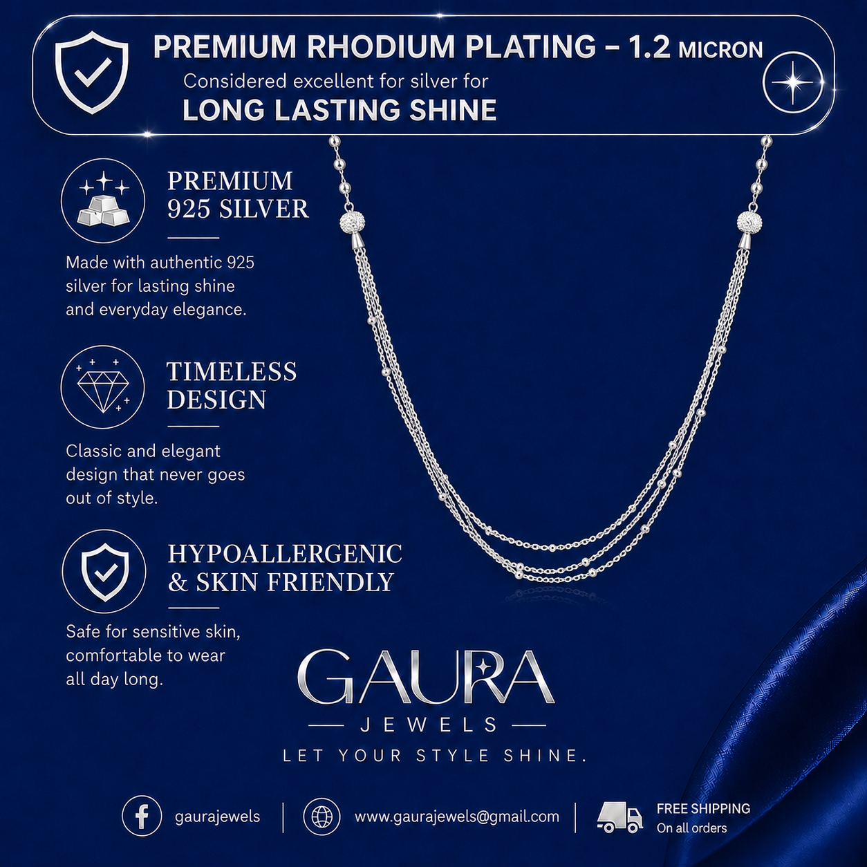 Celeste Layered Silver Necklace