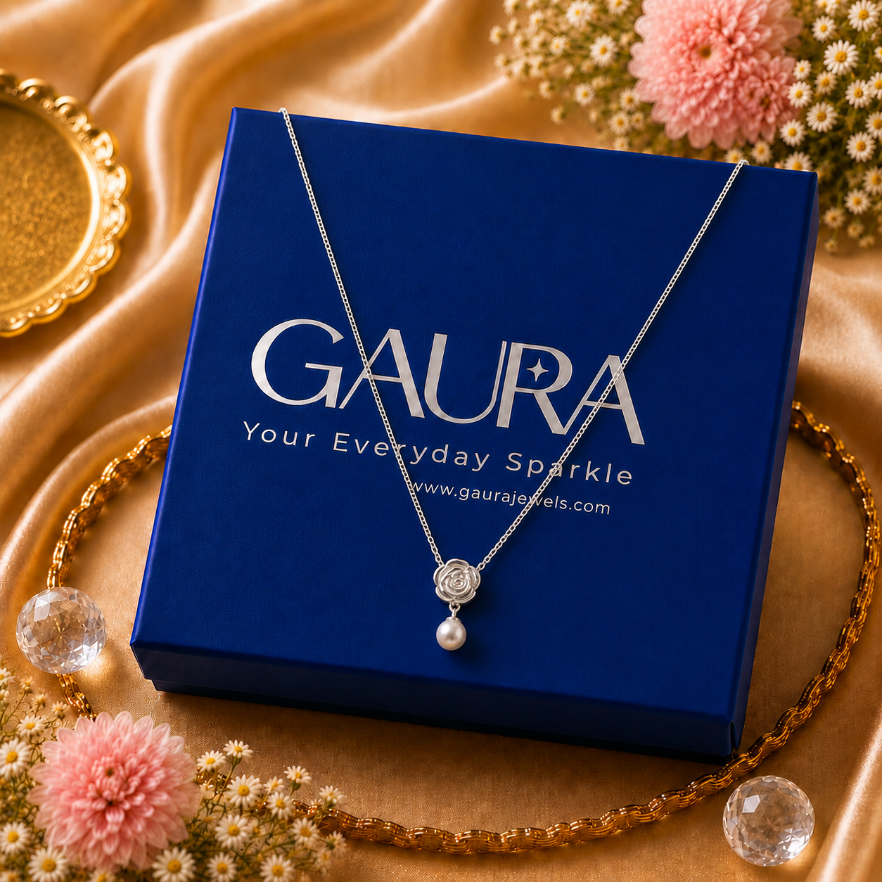 Eterna Rose Pearl Sterling Silver Necklace