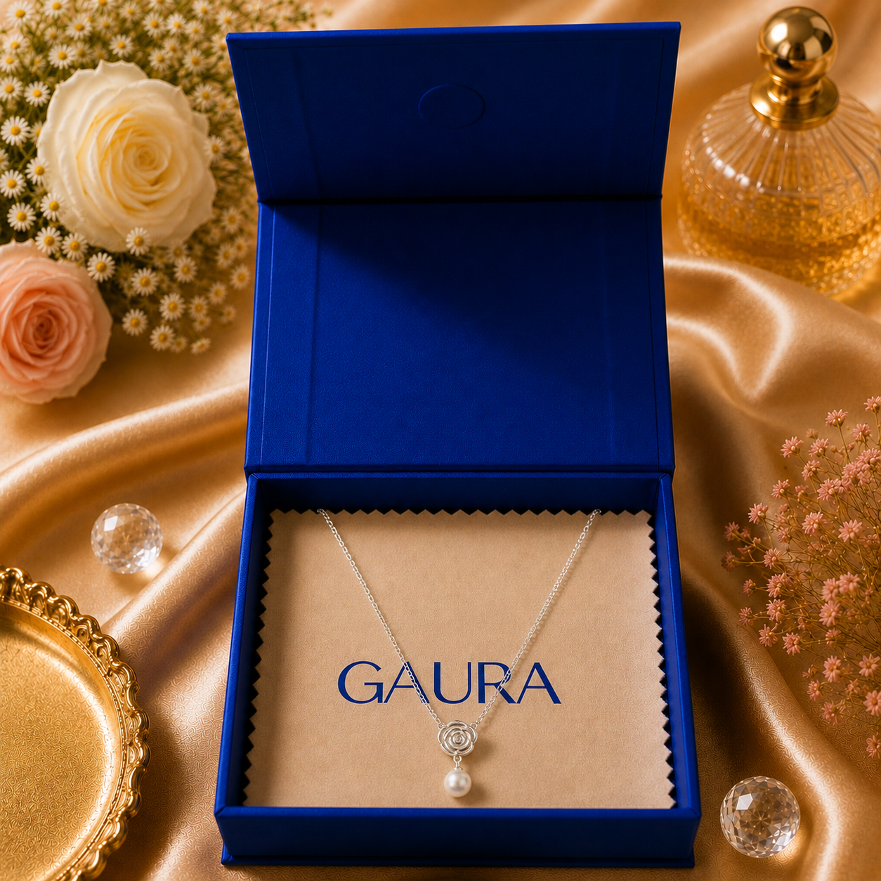 Eterna Rose Pearl Sterling Silver Necklace