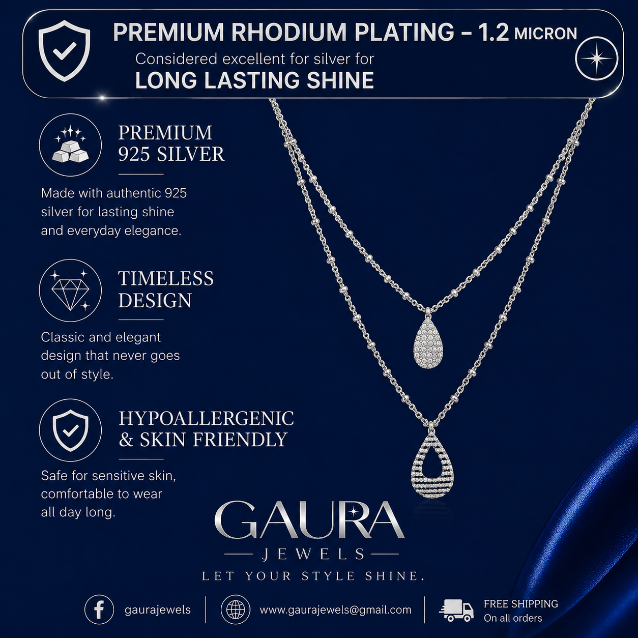 The Celestial Harmony Layered Silver Necklace