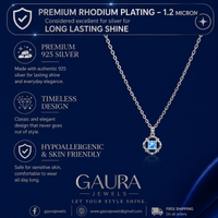 Neelara 925 Sterling Silver Blue Topaz Pendant Necklace