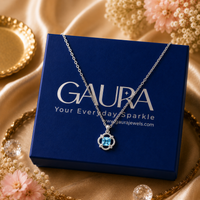Neelara 925 Sterling Silver Blue Topaz Pendant Necklace