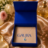 Neelara 925 Sterling Silver Blue Topaz Pendant Necklace
