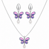 Butterfly Bloom Necklace & Earrings Set