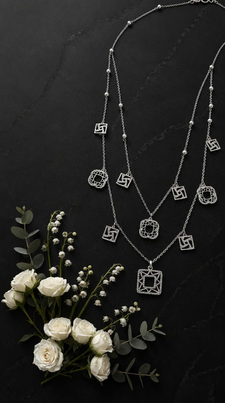 Noor-e-Zehen Silver Layers Necklace