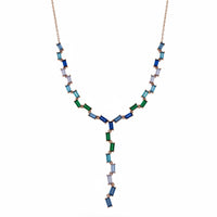 Elegant Multicolor Gemstone Y Necklace For Women
