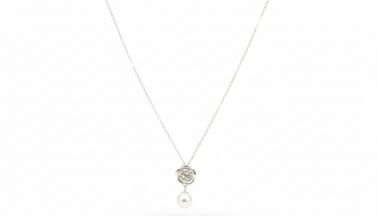 Eterna Rose Pearl Sterling Silver Necklace