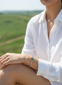Emerald Blossom Tennis Bracelet