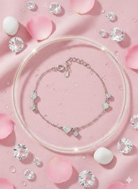 Crystal Heart Charm Bracelet