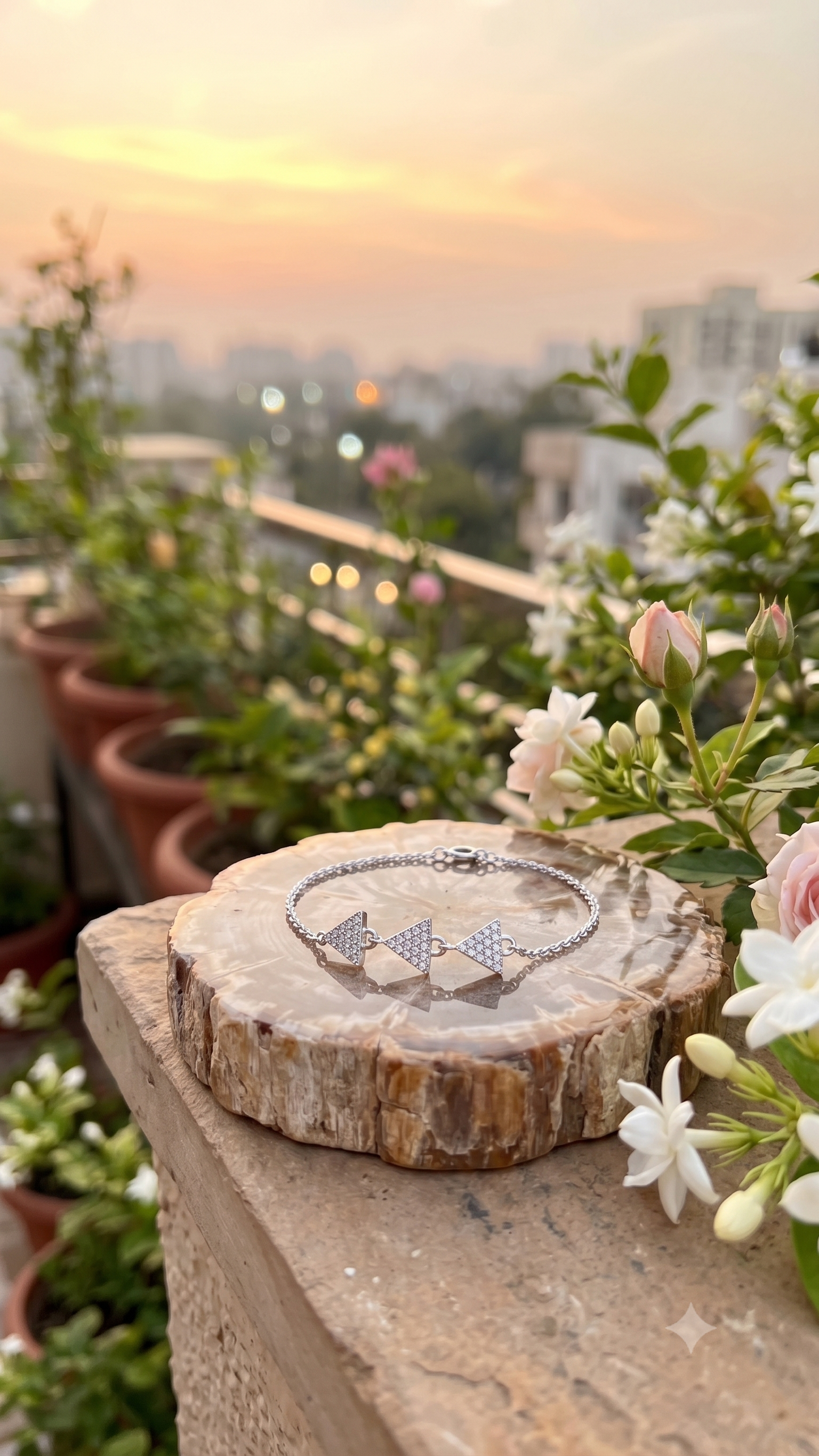 Celeste Triangle Silver Bracelet