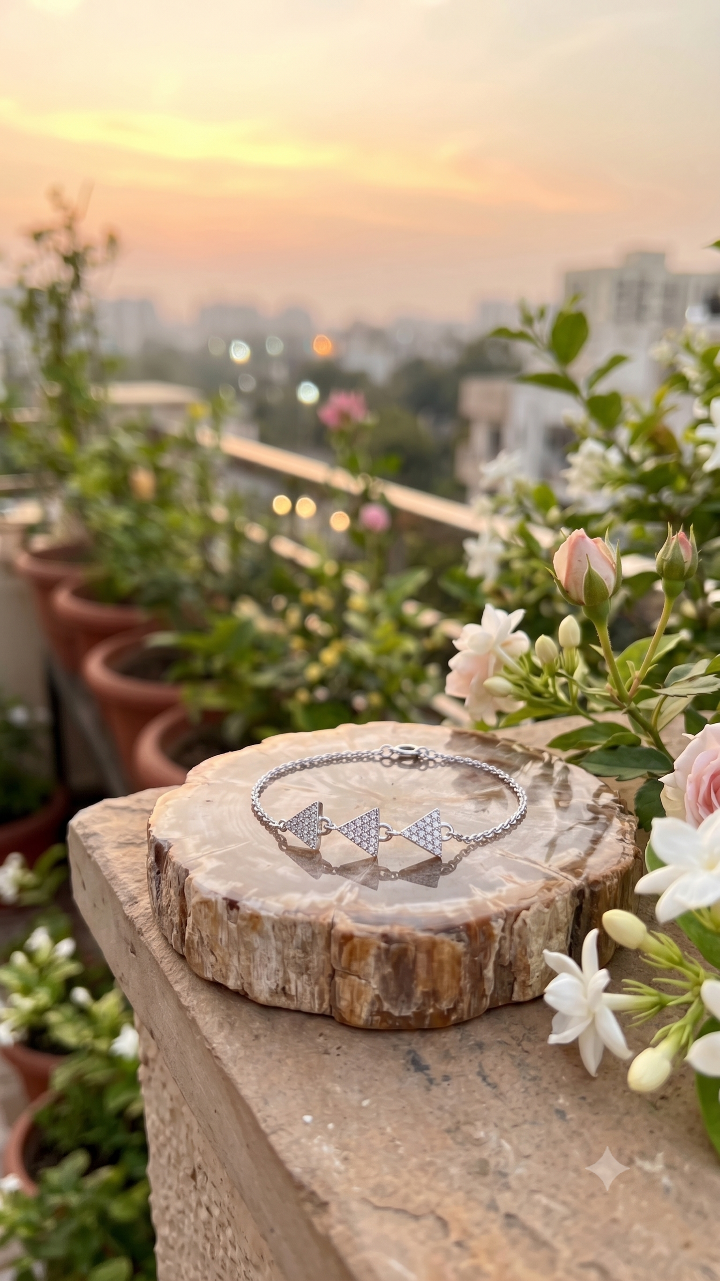 Celeste Triangle Silver Bracelet