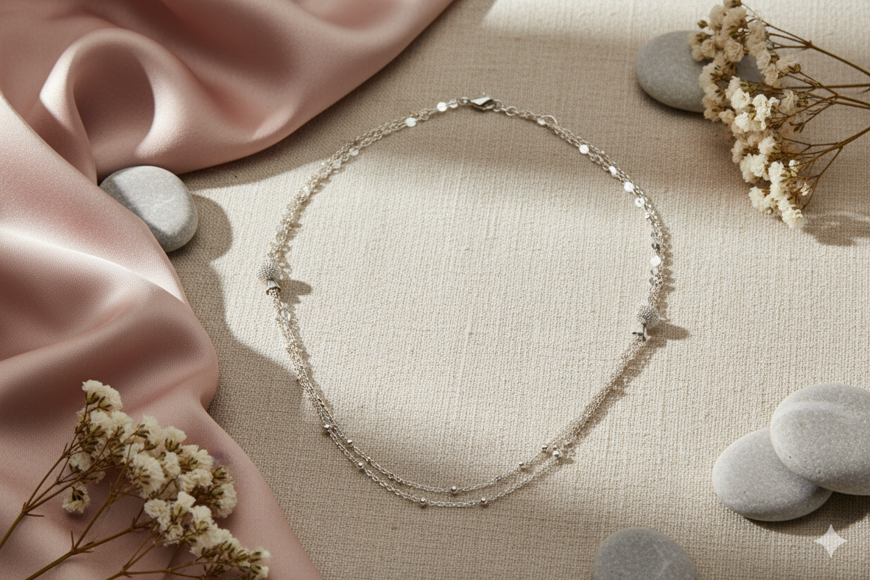 Celeste Layered Silver Necklace
