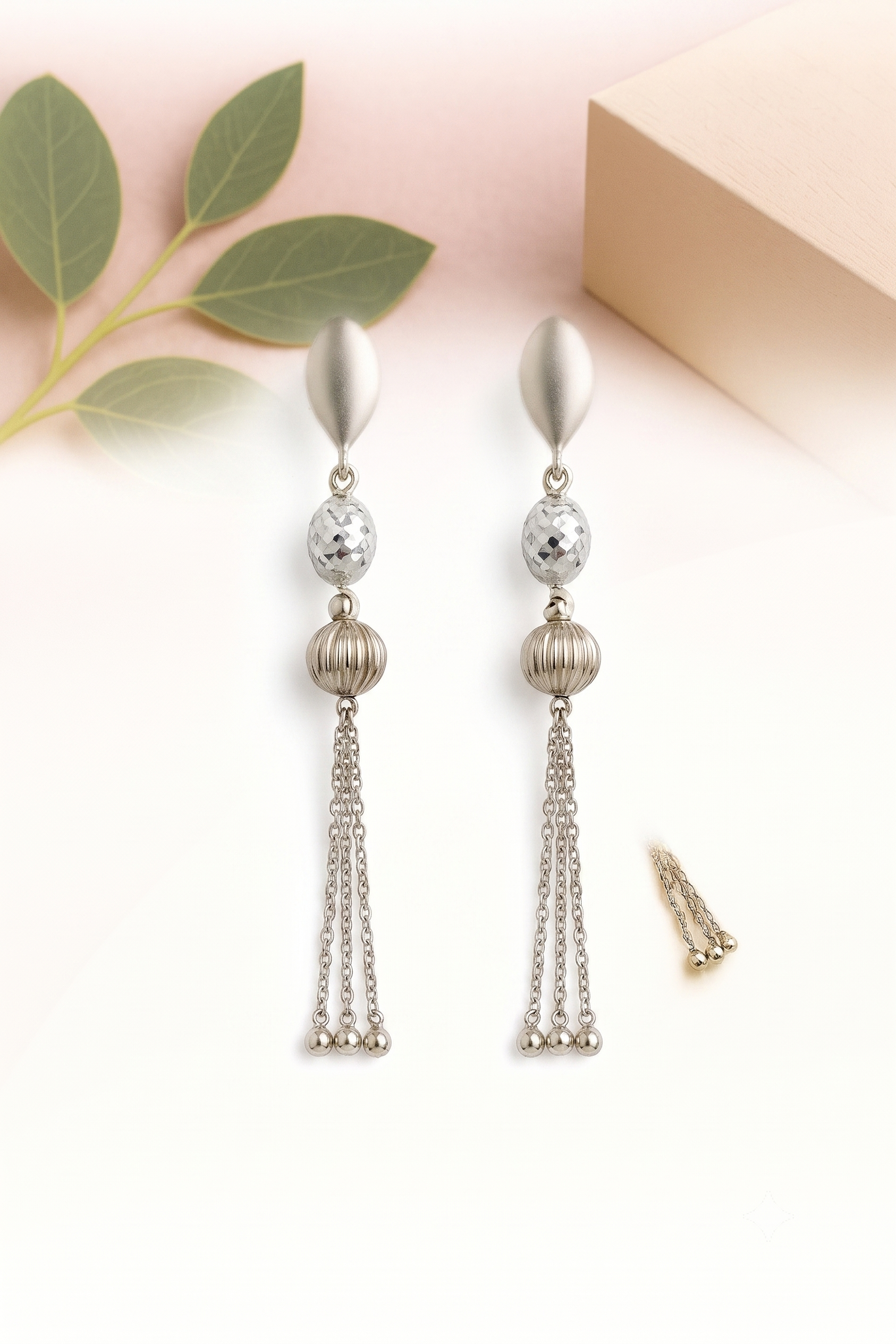 Blush Tassel Drop Earrings