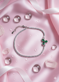 Emerald Blossom Tennis Bracelet
