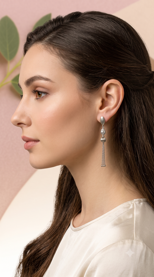 Blush Tassel Drop Earrings
