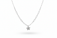 Silver Double-Layer Geometric Charm Dangle Necklace