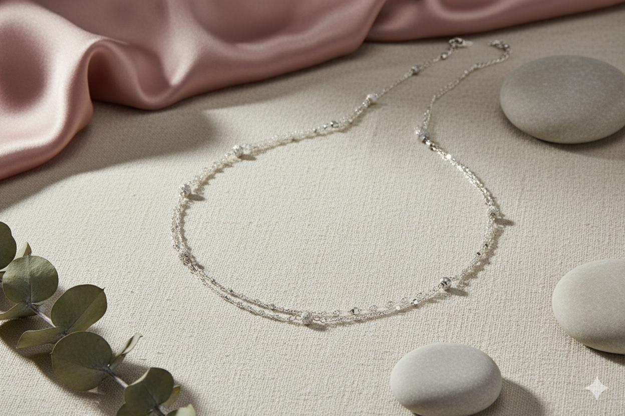 Eternal Bloom Layered Silver Necklace
